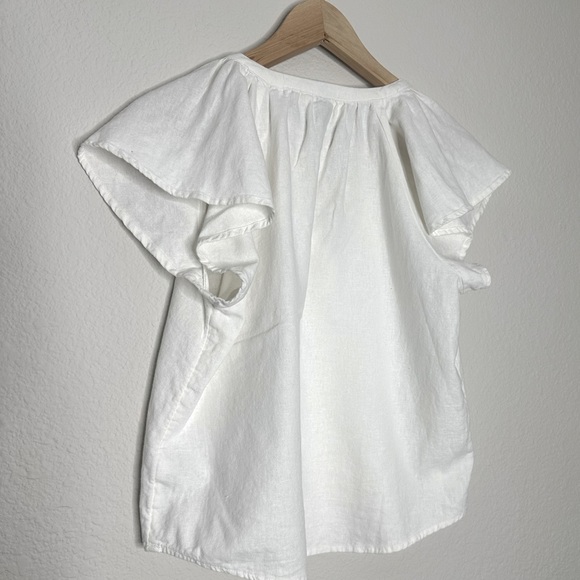 Universal Thread Flutter Short Sleeve Blouse - White - XS - Picture 5 of 11